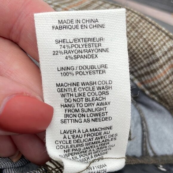 Avec les filles fall plaid trouser pants neutral Color’s fall vibe sz xs - Picture 5 of 10